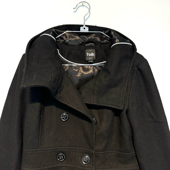 Twik Peacoat Jacket Wool Blend / Black / S - Picture 2 of 10